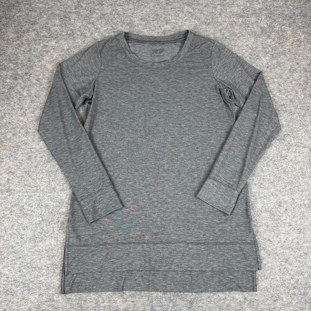 Patagonia Glorya Long Sleeve Shirt Side Slit 42115 Gray Womens Small S